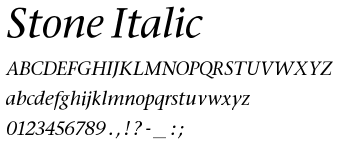 Stone Italic font